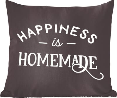 Sierkussens - Kussentjes Woonkamer - 60x60 cm - Spreuken - Huis - Happiness is homemade - Quotes