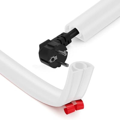Dailygoods- Kabelgoot Zelfklevend 2M - Flexibele Kabelbescherming - Platte Kabelgoot - Kabelgoot Wit - Eenvoudig te Installeren - Veilig en Esthetisch