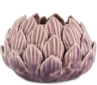 Waxinehouder keramiek floral lila