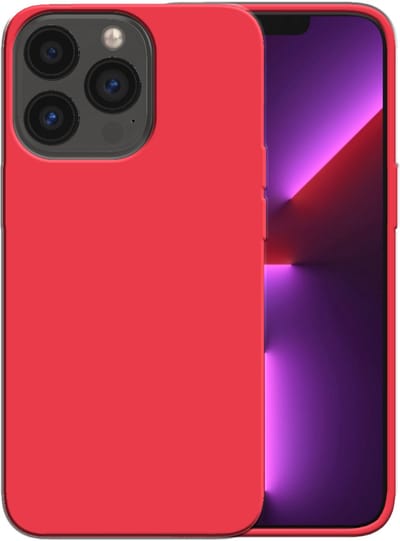 Smartphonica Siliconen hoesje voor iPhone 13 Pro case met zachte binnenkant - Rood geschikt voor iPhone 13 Pro