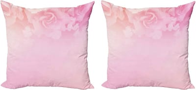ABAKUHAUS Kussenhoes – Decoratiekussen 40x40 cm – 2-pack – koraalrood, dubbelzijdig