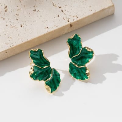 Emaille Bloem Oorknopjes voor Dames Rood Groen Witte Kleur Meisje Koreaans Delicaat Dagelijks Leven Minimalistische Sieraden Vriendin Cadeau