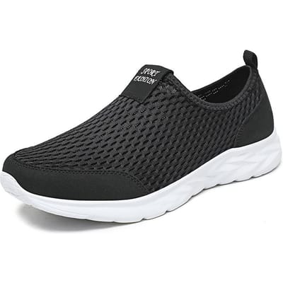 MAEDEF Zomer Klassieke Mode Hoge Kwaliteit Heren Ademende Mesh Casual Schoenen Buiten Antislip Wandelen Lichtgewicht Tennisschoenen 36 zwart witte kleur