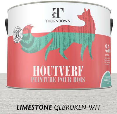 Thorndown - Houtverf Ecologisch Kalksteen Wit - Eco vriendelijk - Voor binnen en buiten - Waterbasis - 2,5 liter - RAL 9010