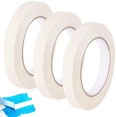 3 Rollen Witte Maskingtape 50m x 15mm - Verf Tape voor Schilderlijnen, Verwijderbaar zonder Resten, Geschikt voor Schilderwerk en Creatieve Projecten