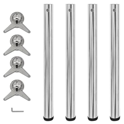 vidaXL - Tafelpoten - in - hoogte - verstelbaar - chroom - 710 - mm - 4 - st
