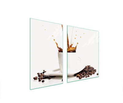 TMK ArtDeko Serie - Glazen Snijplank - 100x52 cm - Motief Koffie - Verscheidenheid aan Toepassingen - Duurzaam Glas