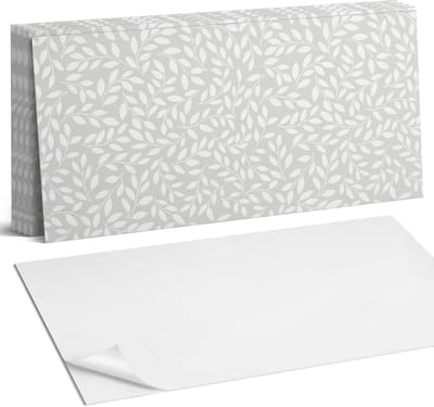 Coloray Plaktegels - Fijn bladpatroon Wandtegel Zelfklevend - 60 cm x 30 cm - Grijs Plaktegels - 6 stuks - Rechthoek PVC Tegels - Plaktegels Keuken - Zelfklevende Vloertegels Badkamer - Vinyl Tegels - Zelfklevende Wandtegels