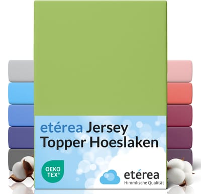 etérea Topper Jersey Hoeslaken 140x200 - 160x200 cm Oekotex Made in Green - 100% katoen - Jade