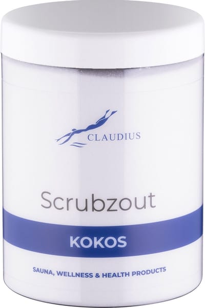 Scrubzout Kokos in handige pot - 1250 gram - met witte deksel - Hydraterende Lichaamsscrub