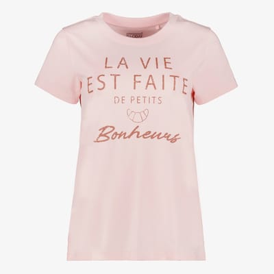 TwoDay dames T-shirt met opdruk roze - Maat XS