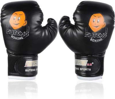 Kinder Bokshandschoenen - Trainingshandschoenen Boksen - Sport Beoefenen - Gewatteerd Ontwerp - 3-12 Jaar - Zwart
