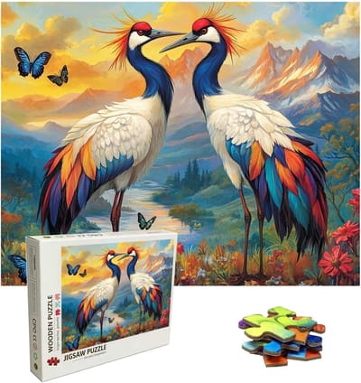Legpuzzels Volwassenen - Houten Puzzel - Ontspanning Thuis - Met Achterkant Letters - 1500 Stukjes - Kraanlandschap