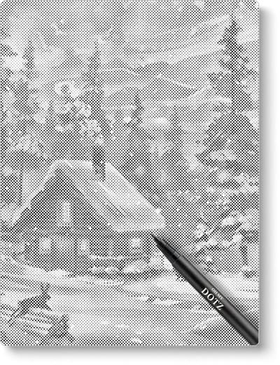 Winter huisje | Dot painting | 30x40cm | Dot painting | Oh My Dotz | Dots stippen | Diamond painting & Schilderen op nummer alternatief | Happy hobby