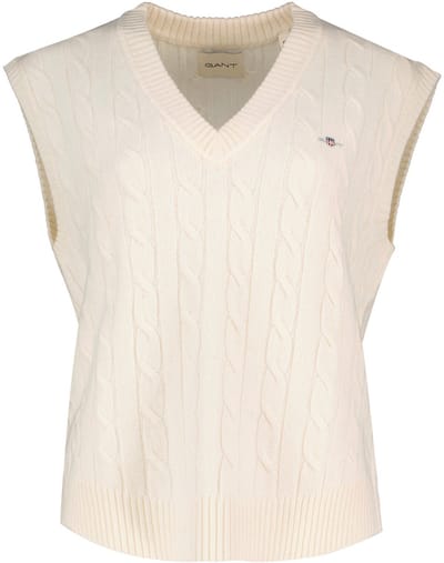 Gant 4805429 Gebreid Vest Beige XS Vrouw