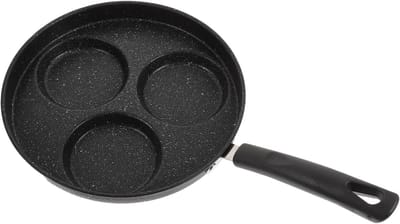 Koekenpan - Eierpan Wafelpan - Ontbijt Maken - Verdeelde Bakplaat - 39x22cm - Zwart