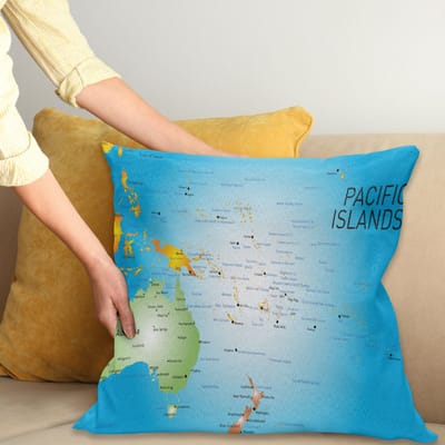 ABAKUHAUS Kussenhoes – Pazifik Design 40x40 cm – hemelsblauw, dubbelzijdig bedrukt