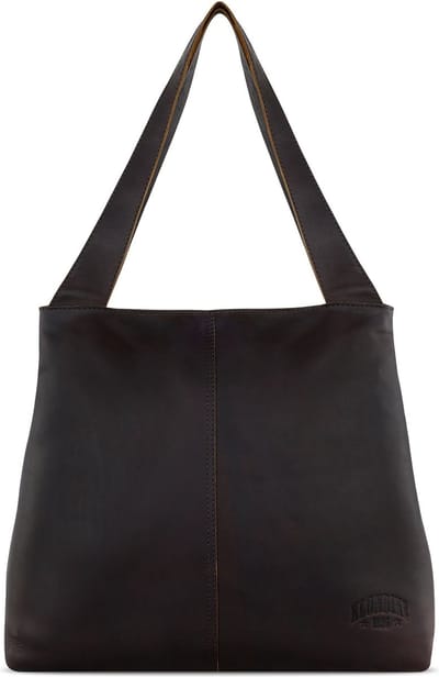 KLONDIKE 1896 Leren Schoudertas Rush Katrina Shopper Darkbrown Donkerbruin