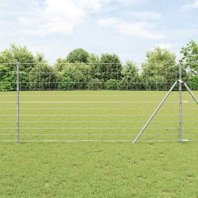 Verzinkte Hekpalen - Stalen Palen Tuin - Tuin Afbakenen - Corrosiebestendig Staal - 25 x 12 m - Zilver