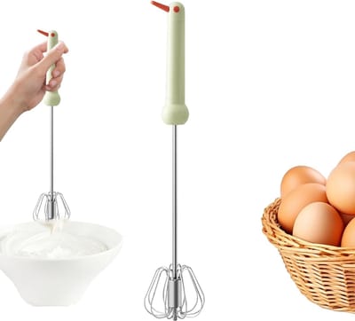 Semi-automatische eiermixer - Handmixer Garde - Snel kloppen eieren - Draadloos en compact - 34 cm - Groen