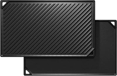 ZRSS® Grillplaat Inductie en Oven - Bakplaat Gietijzer - Anti-aanbak - 41,8 x 24 cm