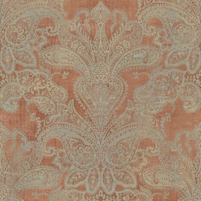 KLASSIEK BAROK BEHANG | Ornamenten - oranje turquoise grijs goud - A.S. Création Metropolitan Stories 3