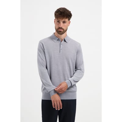 Merso Merino Polo Long Sleeve 100% Merino Moonstone Grey Talla: S | Polos Outlet | Hombre | Cian