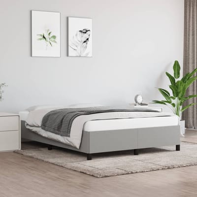 vidaXL - Bedframe - zonder - matras - stof - lichtgrijs - 140x190 - cm