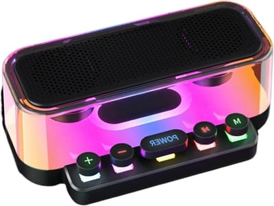Radio Speaker - Draadloze Muziekbox - Sfeervol Geluid - Punk RGB Verlichting - 10 x 13 x 10 cm - Zwart