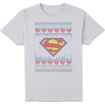 DC Supergirl Knit Men's Christmas T-Shirt - White - S