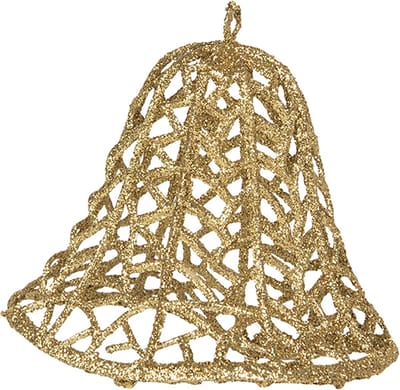 Clayre & Eef Kersthanger Bel Ø 11x11 cm Goudkleurig Kunststof