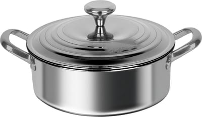 Cheffinger Lage Braadpan - 24cm - RVS - Zilver - 2,2 Liter