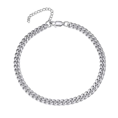 Allecto - Cuban Link Chain Anklet - Gegraveerd - Goudkleurig - Elegante dames enkelband - 20.5cm - Perfect voor elke gelegenheid