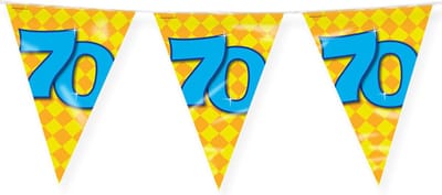 Paperdreams Slinger - Verjaardag 70 jaar thema Vlaggetjes - feestversiering - 10m - dubbelzijdig