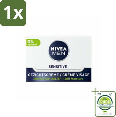1 x NIVEA MEN - Sensitive - Dagcrème Gezicht - 50 ml - Gevoelige Huid - Dagcrème - Gezichtsverzorging - Huidirritatie - Roodheid