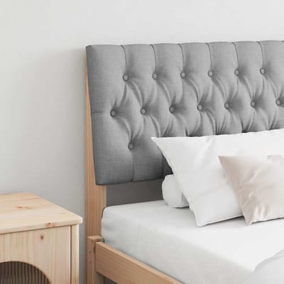 vidaXL - Gestoffeerd - hoofdbord - Lichtgrijs - 180 - cm - Massief - grenenhout