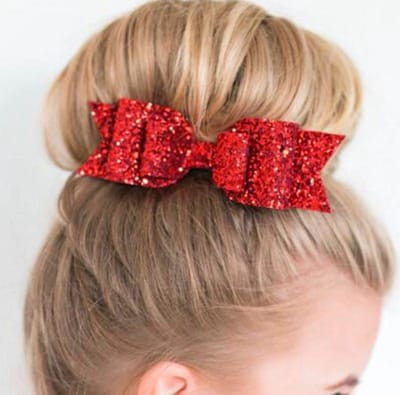 Glitter Haarclip - Grote Strik voor o.a. Kerst - Haarspeld Strikje - Mooie Haar Clip voor leukste haar stijl - Rood
