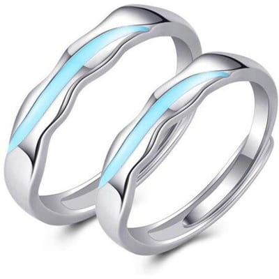 Nieuwe Zee Koppels Ring S925 Zilver Mode Hart Van De Paar Ringen Voor Geliefden Mannen Vrouwen Sieraden Herdenken Valentijnsdag Cadeau white