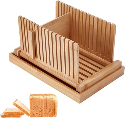 Brood Snijmachine - Brood Snijder - Zelf Bakken - Verstelbaar Bamboe - 32x21x17cm - Natuurlijk Hout