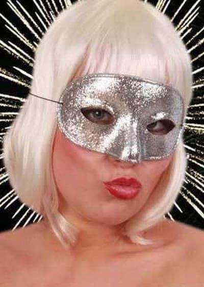 Oogmasker Glitterzilver Domino