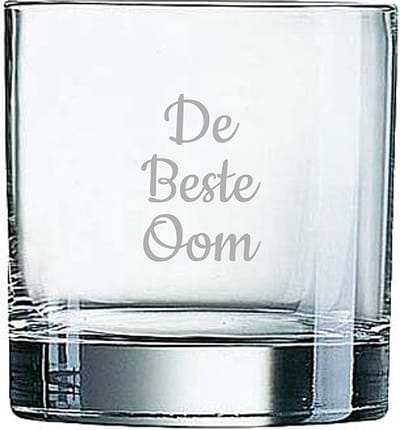 Gegraveerde Whiskeyglas 38cl De Beste Oom