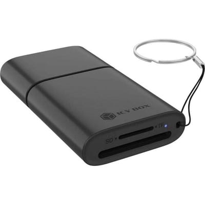 ICY BOX IB-CR204-CU3 Externe geheugenkaartlezer USB-A 3.2 Gen 1, USB-C 3.2 Gen 1 Zwart