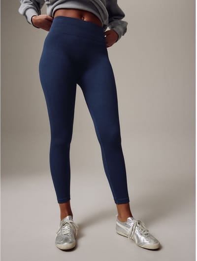 Next - Dames - Geribbelde, naadloze legging met hoge taille - Blauw