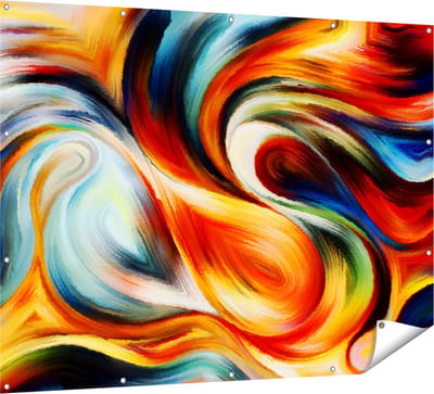 Gards Tuinposter Abstracte Kunst van Kleurrijke Verf - 160x120 cm - Tuindoek - Tuindecoratie - Wanddecoratie buiten - Tuinschilderij