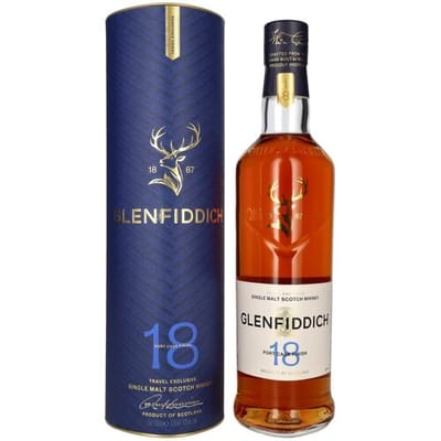 Glenfiddich 18 Years Old Port Cask Single Malt Travel Exclusive 43% Vol. 0,7l in geschenkverpakking