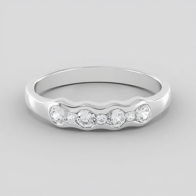 Cavill - Zilveren Ring Geplatineerd - 925 Sterling Zilver - Cambodjaanse Zirkonen 0,74 ct - Briljant Geslepen Rond - Elegant Design 20x19 mm