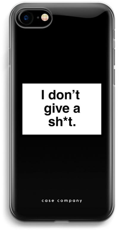 Case Company® - Hoesje geschikt voor iPhone SE 2020 hoesje - Don't give a shit - Soft Cover Telefoonhoesje - Bescherming aan alle Kanten en Schermrand