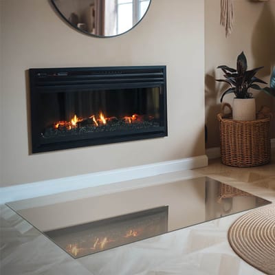 Coloray Vloerplaat Houtkachel - Onderplaat Kachel - 120 cm x 80 cm - Houtkachel Vloerplaat - Bruin Vloerplaat Kachel - Onderplaat Voor Houtkachel - Vloerplaat voor Houtkachel - Vloerplaat Open Haard - Verwarmingsaccessoires