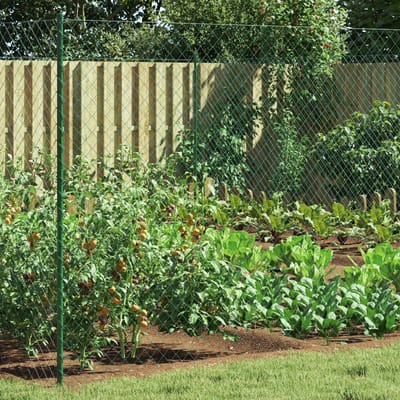 vidaXL - Kettinglinkheining - 2 - x - 10 - m - Staal - Groen