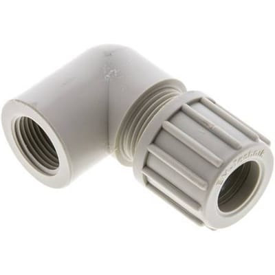 14x12mm & G3/8'' PP L-Vorm Knelfitting Binnendraad 10bar